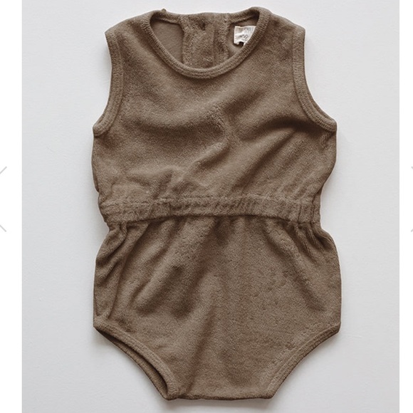 The Simple Folk Vintage Terry Romper  - walnut multiple sizes - Picture 1 of 6